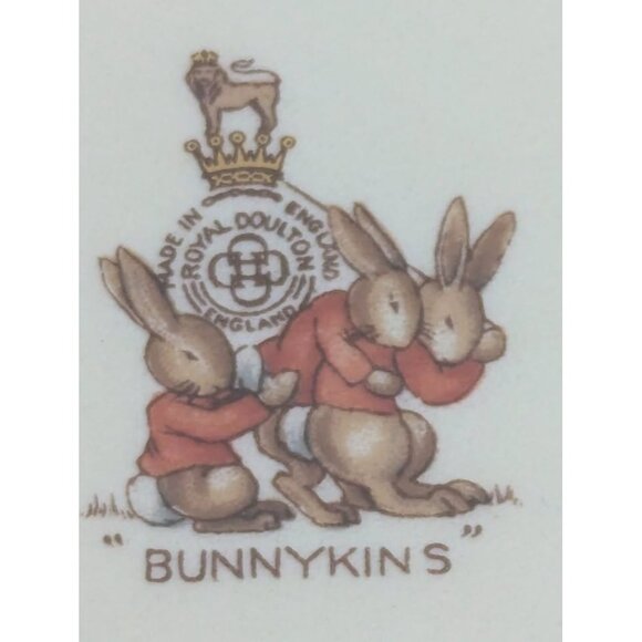 Vintage Signed Barbara Vernon Royal Doulton Bunnykins Oval Dish Riding Bikes - Picture 3 of 8